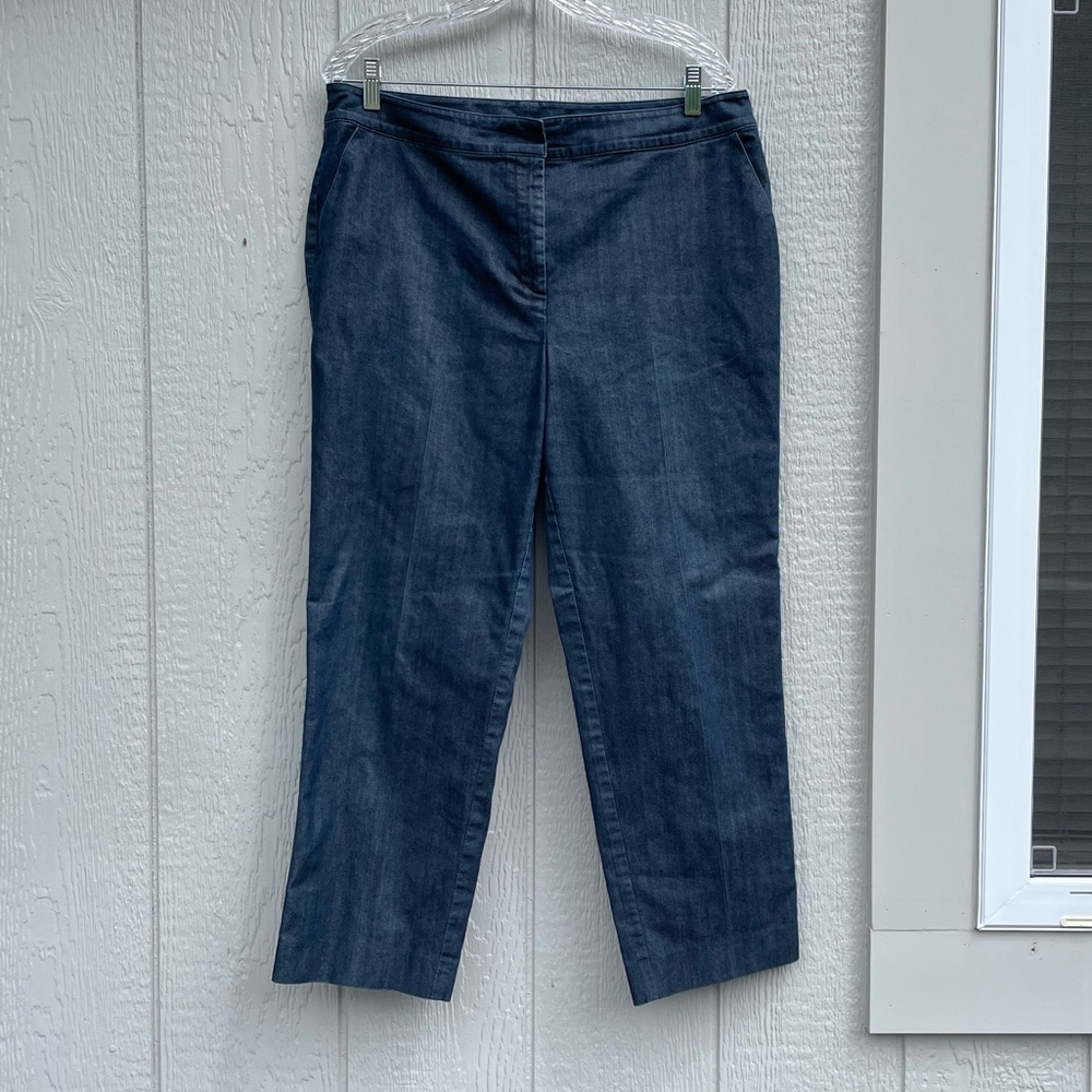 St. John Size 14/16 Ankle Crop Jeans Marie Gray